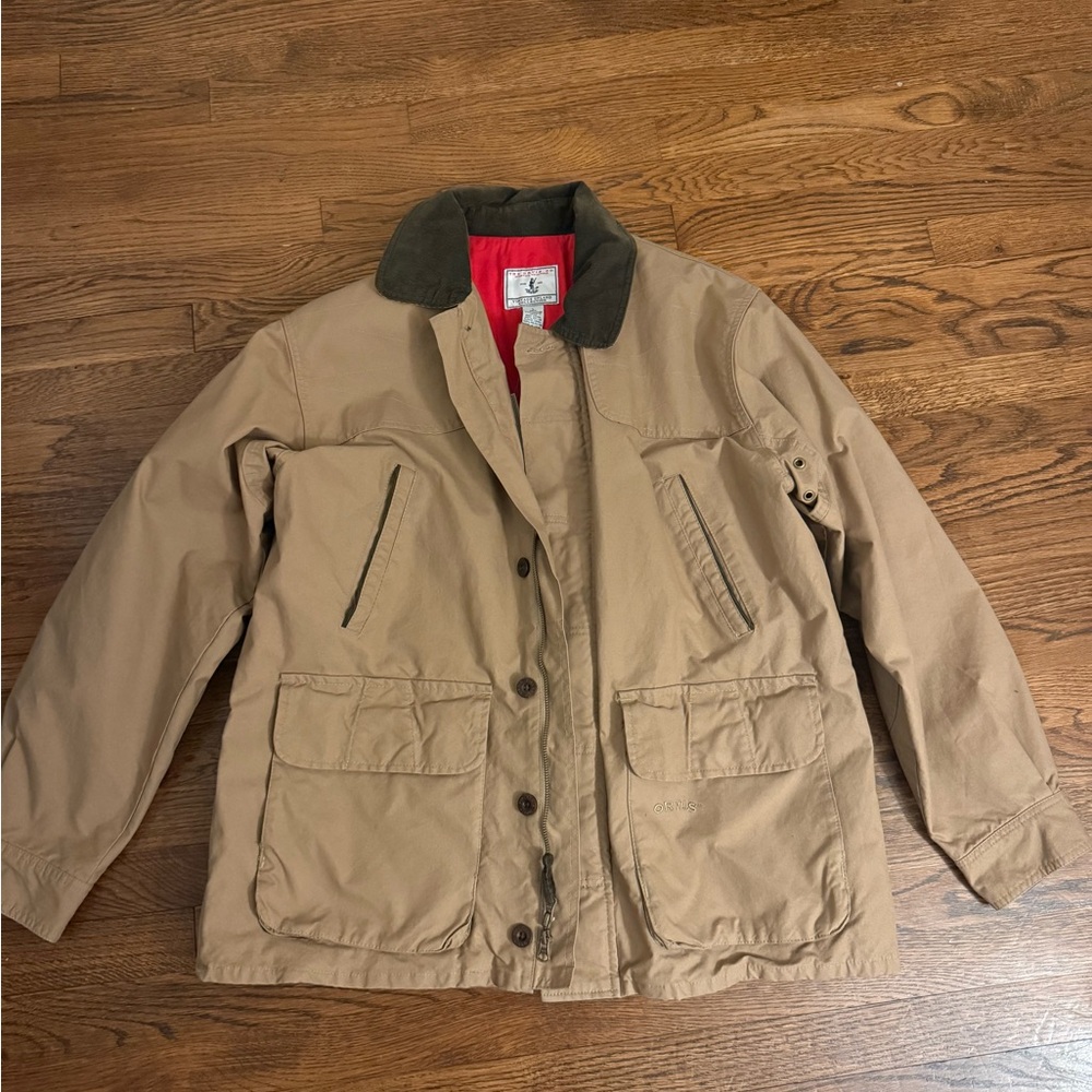 Orvis Vintage Collection Barn Coat with Vibrant Red Lining